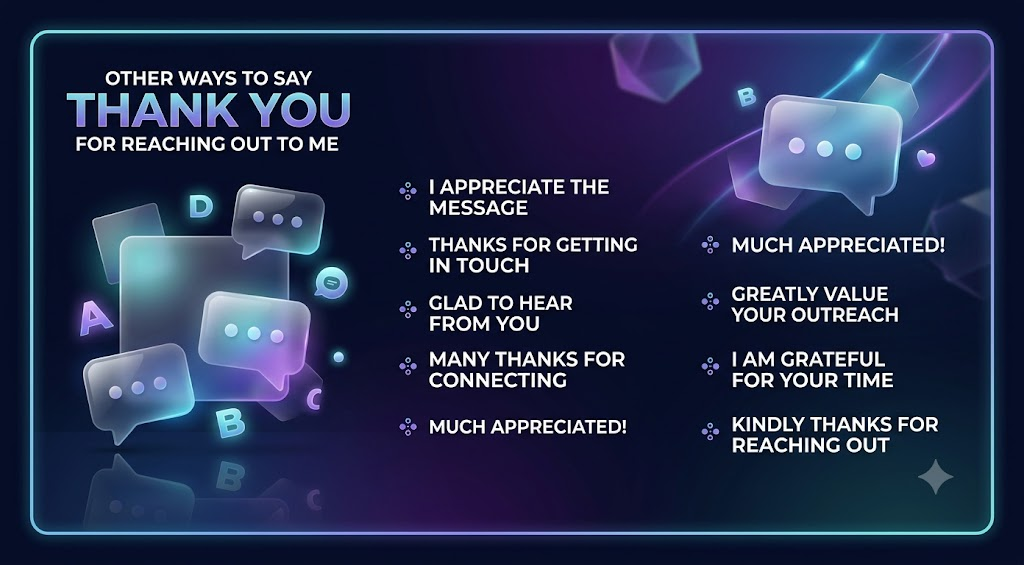 Other Ways To Say Thank You For Reaching Out To Me